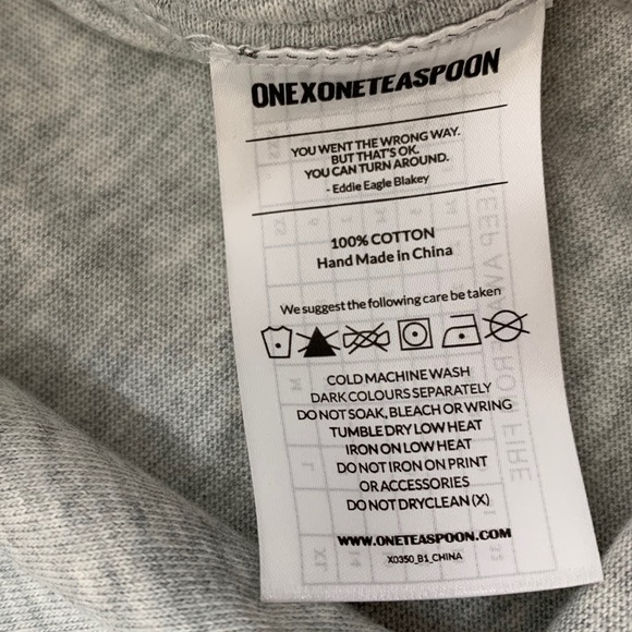 One Teaspoon Soft Haven Recycled Cotton Top Long Sleeves Grey Marl Size XXS - Picture 15 of 16